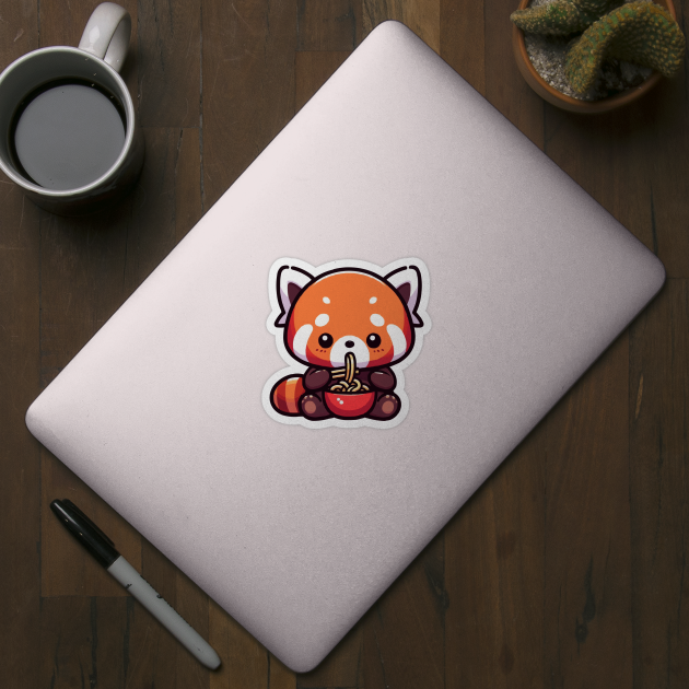 cute baby red panda noodle by fikriamrullah